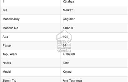 Kütahya Merkez Çöğürlerde, En Uygun Bütçeyle Toprak Yatırımı