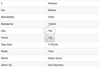KAÇMAZ FIRSAT! KÜTAHYA MERKEZDE YAKLAŞIK 5 DÖNÜM TEK TAPU TARLA! - 10 - 14012