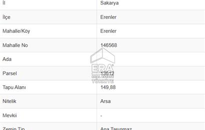 ERA KARAT TAN ERENLER ADA AVM KARŞISI SATILIK YATIRIMLIK ARSA