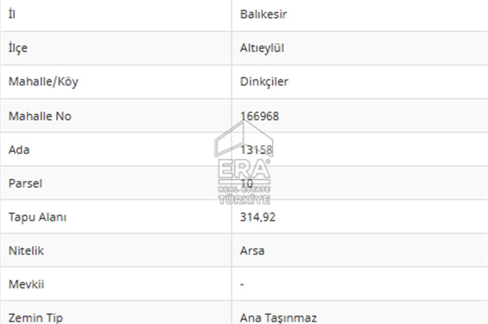 ERA PORT GÜVENCESİYLE DİNKÇİLERDE 5 KAT İMARLI ARSA