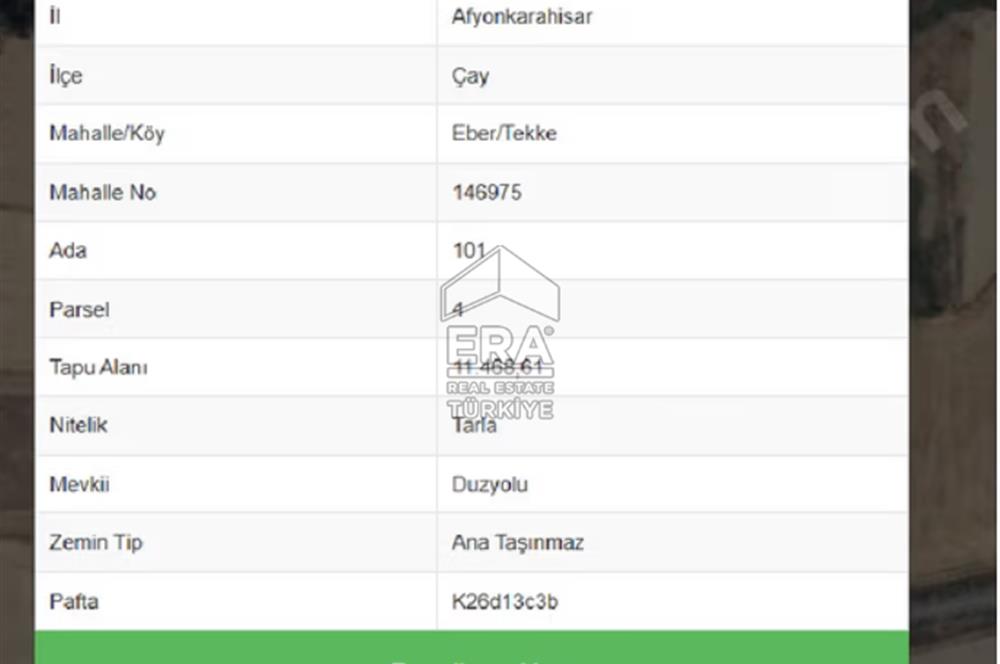 ERA VIP'DEN EBER'DE SATILIK 2 PARSEL 24026 m² TARLA