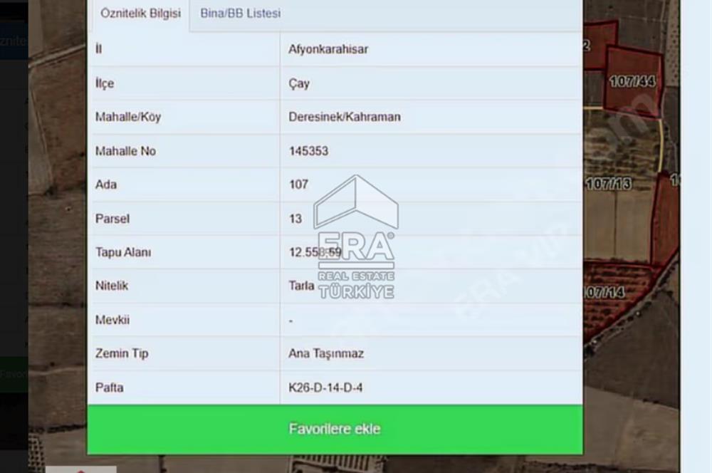 ERA VIP'DEN EBER'DE SATILIK 2 PARSEL 24026 m² TARLA