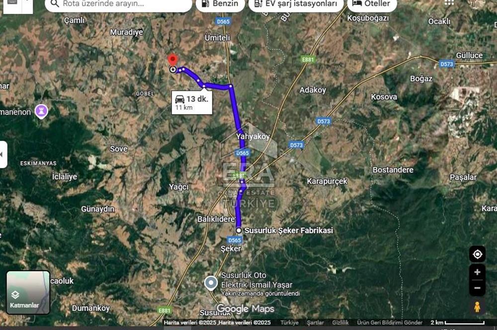 ERA SÖZ GAYRİMENKUL’DEN SUSURLUK GÖBEL’DE HEMEN GELİR GETİREN, DEĞERİ HER GEÇEN GÜN ARTAN SATILIK ZEYTİNLİK