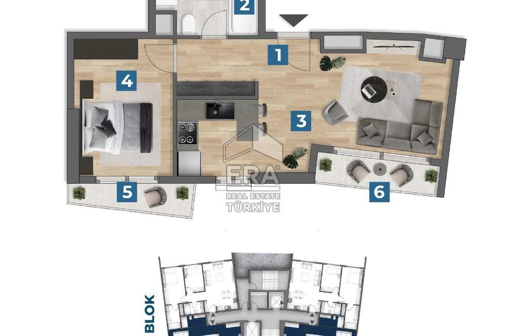 Nevora Yaşam Sitesi C Tipi Deniz Manzaralı 1+1 Satılık Daire