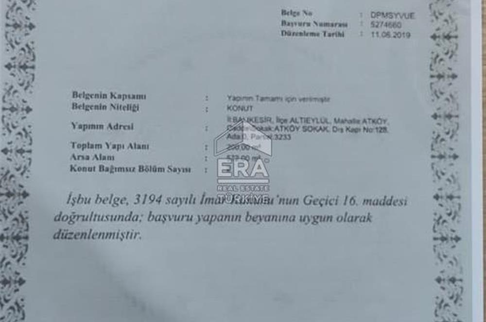 ERA SÖZ GAYRİMENKULDEN BALIKESİR ATKÖY’DE SATILIK TARLALAR