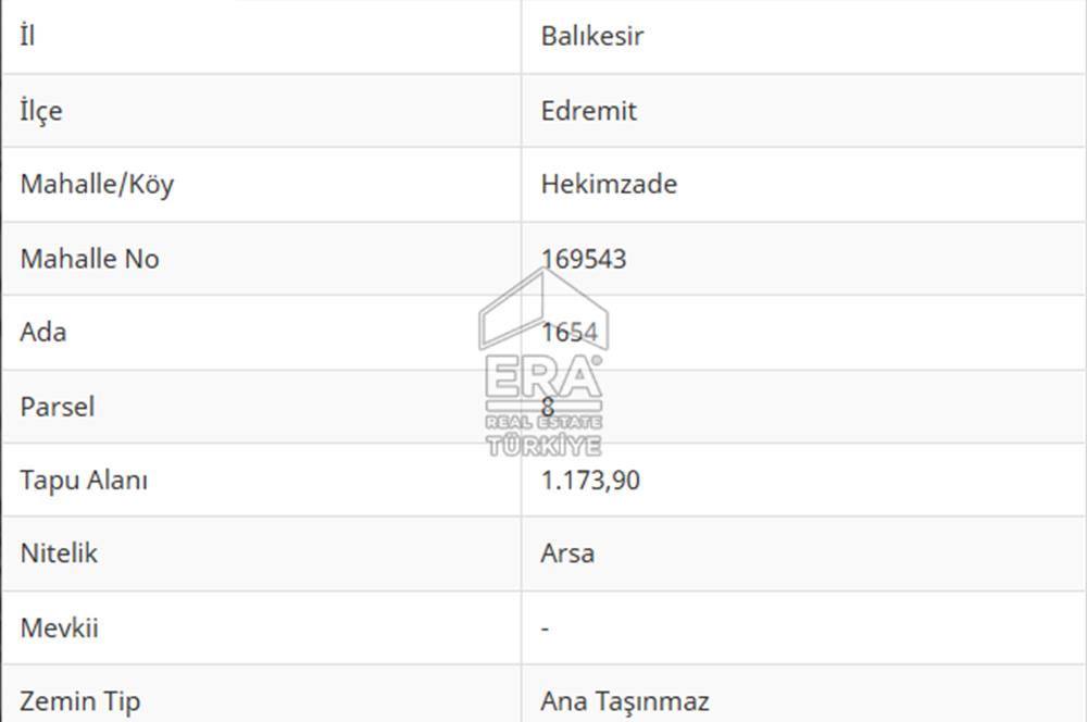 ERA PORT GÜVENCESİYLE EDREMİT KALKIM YOLU TOKİ YANI İMARLI ARSA