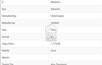 ERA PORT GÜVENCESİYLE EDREMİT KALKIM YOLU TOKİ YANI İMARLI ARSA