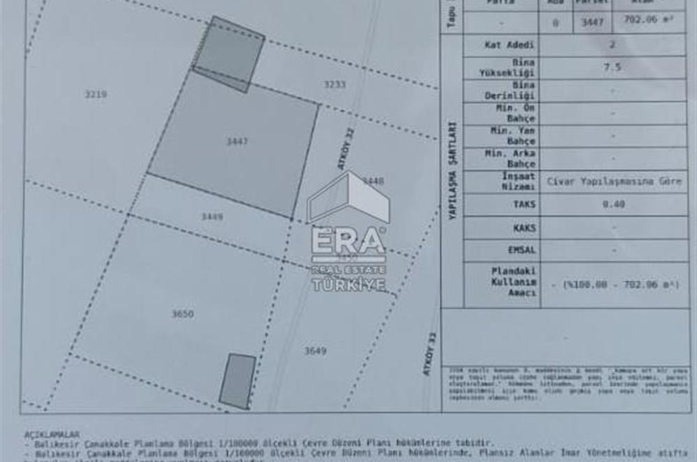 ERA SÖZ GAYRİMENKULDEN BALIKESİR ATKÖY’DE SATILIK TARLALAR