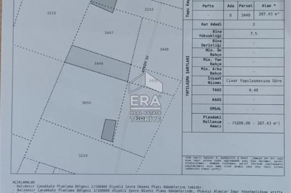 ERA SÖZ GAYRİMENKULDEN BALIKESİR ATKÖY’DE SATILIK TARLALAR