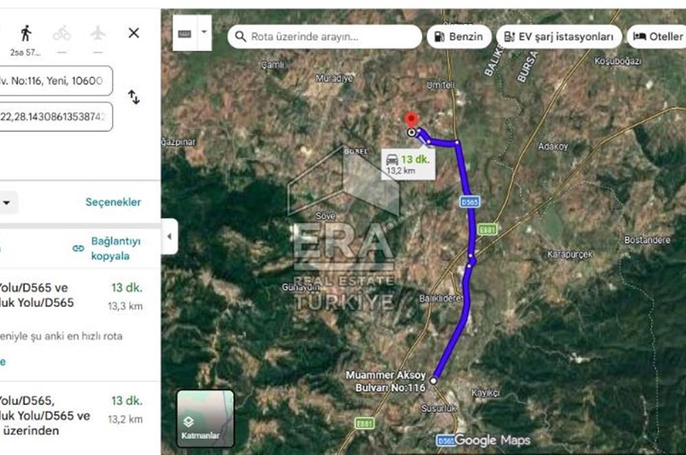 ERA SÖZ GAYRİMENKUL’DEN SUSURLUK GÖBEL’DE SATILIK ARSA