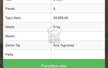 ERA CİTY | FIRSAT 200 M2 KONUT İMARLI SÜPER ARSA KAÇIRAN ÜZÜLÜR