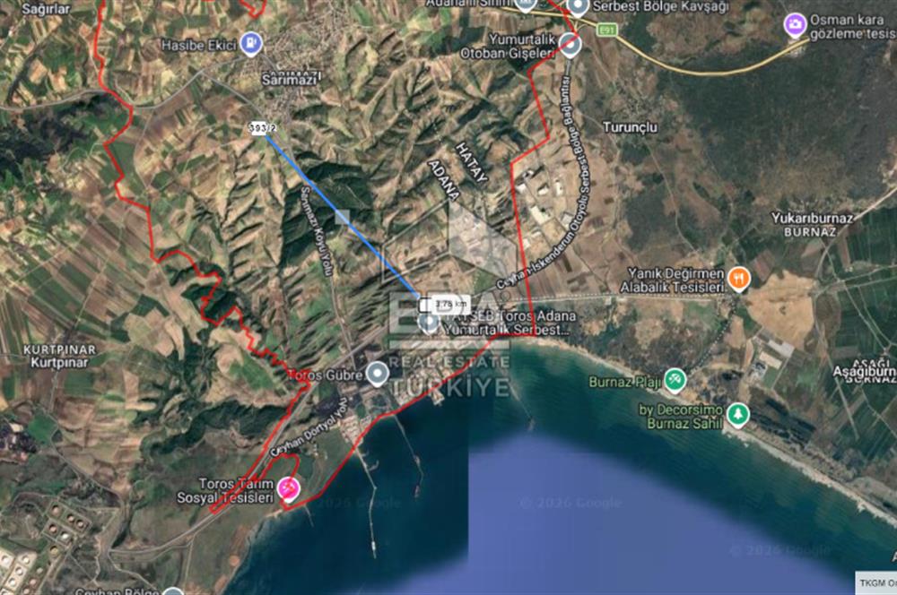 ADANA/CEYHAN/SARIMAZI MAH. YATIRIM'IN YENİ ADRESİ SATILIK ARSA