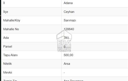 ADANA/CEYHAN/SARIMAZI MAH. KONUT İMARLI ARSA