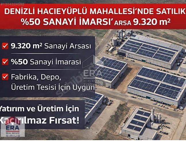 Hacıeyüplü Mahallesinde 9320 m2 %50 İmarlı Sanayi Alanı