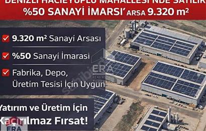Hacıeyüplü Mahallesinde 9320 m2 %50 İmarlı Sanayi Alanı
