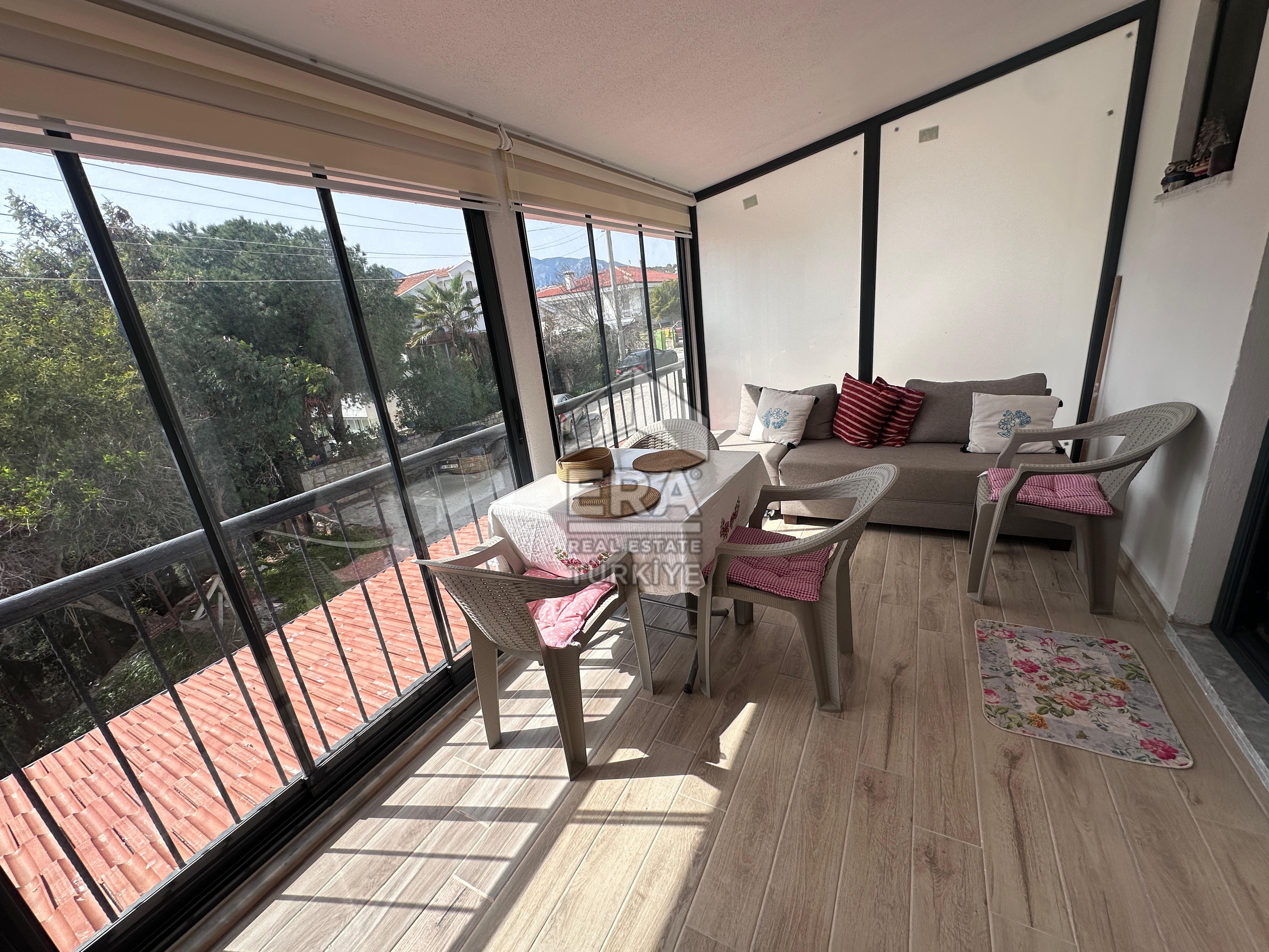 Datça Merkezde Kiralık 2+2 75 m² Deniz Manzaralı Tripleks Daire