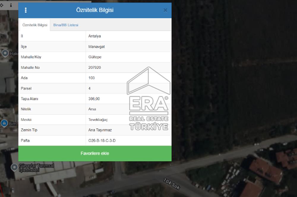 MANAVGAT GÜLTEPE'DE SATILIK ARSA