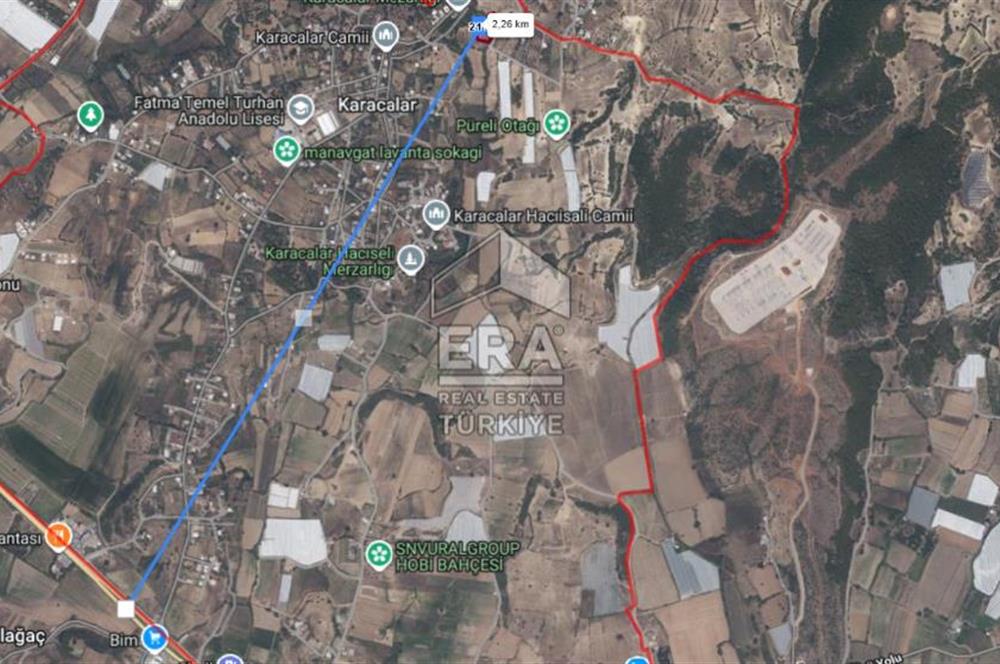 MANAVGAT KARACALAR MAHALLESİN'DE 2.604 M2 SATILIK TARLA 
