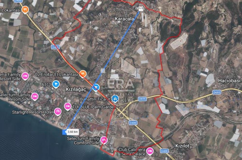 MANAVGAT KARACALAR MAHALLESİN'DE 2.604 M2 SATILIK TARLA 