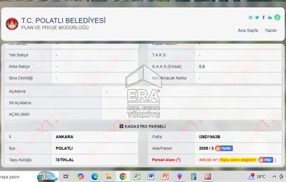 ERA SÖZ GAYRİMENKUL’DEN ANKARA POLATLI’DA SATILIK ARSA