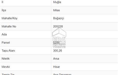 MUĞLA MİLAS BOĞAZİÇİ'NDE SATILIK VİLLA ARSASI 
