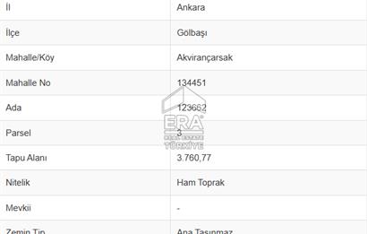 ANKARA GÖLBAŞI'NDA 3 DÖNÜM SATILIK TARLA 