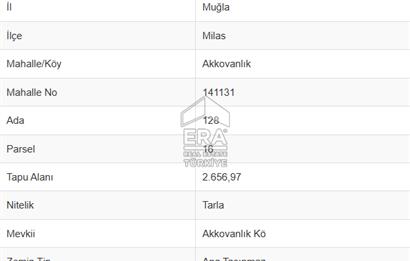 MUĞLA MİLAS AKKOVANLIK 'DA SATILIK ARSA 