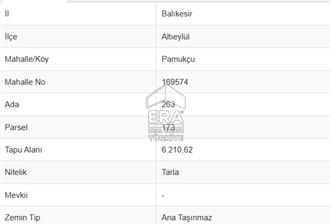 ERA PORT GÜVENCESİYLE ALTIEYLÜL PAMUKÇU'DA SATILIK 6210m² TARLA - 3 - 15430