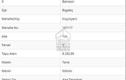 ERA PORT'TAN BİGADİÇ KÜÇÜKYENİ'DE SATILIK CEVİZLİK TARLA