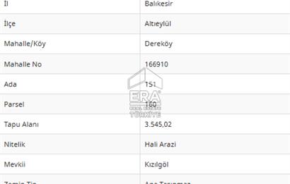 ERA PORT'TAN BALIKESİR DEREKÖY KÖYÜ'NDE 7.225,03m² TARLA