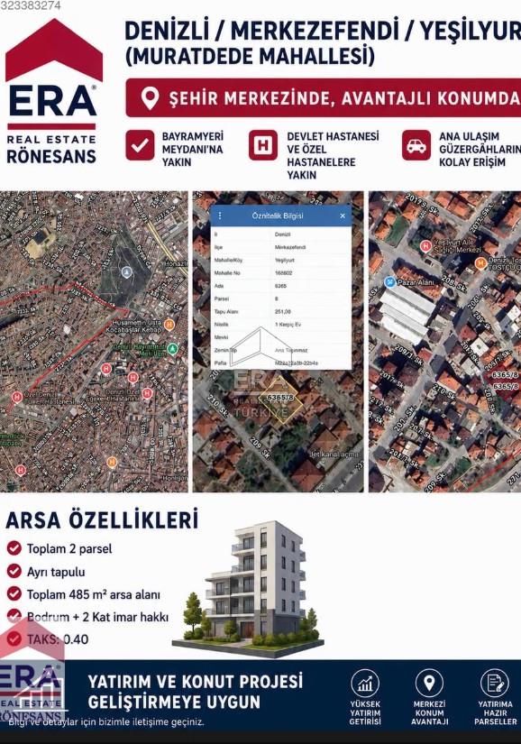 MERKEZEFENDİ MURATDEDE MAHALLESİ YATIRIMLIK ARSA 251 m²