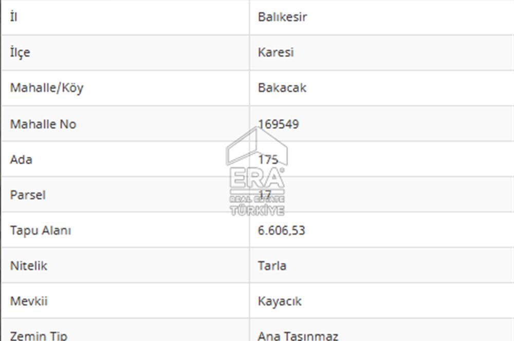ERA PORT'TAN BAKACAK SANAYİ BÖLGESİNDE SATILIK ARAZİ