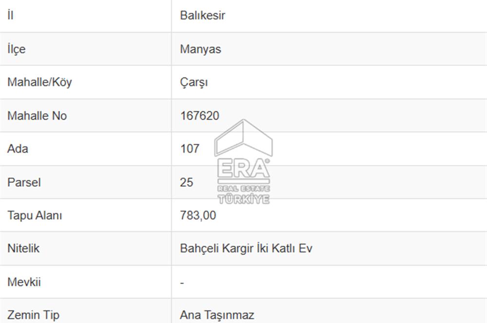 Manyas Çarşı Mah. 783m2 Kat Karşılığı & Kentsel Dönüşüm
