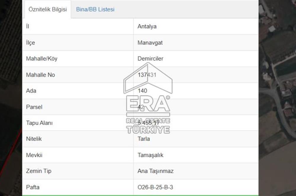 DEMİRCİLER MAHALLESİ'NDE 1636 M2 SATILIK TARLA 