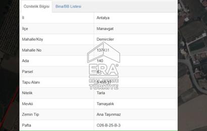 DEMİRCİLER MAHALLESİ'NDE 1636 M2 SATILIK TARLA 