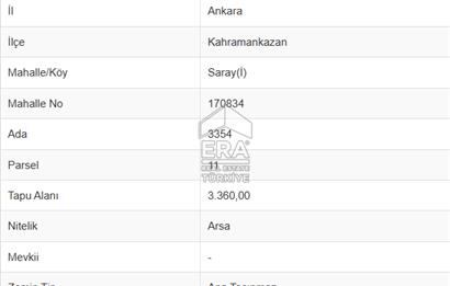 ERA CITY GAYRİMENKUL | SARAYDA ARSA HİSSESİ SATILIK 1263.75 M2