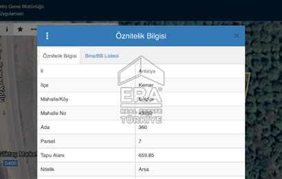 Antalya kemer beldibi satılık arsa